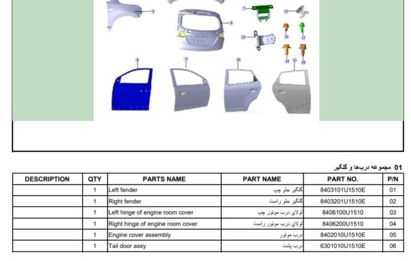 PDF فارسی کاتالوگ شماره فنی قطعات جک اس 5 | JAC S5 Parts Catalog