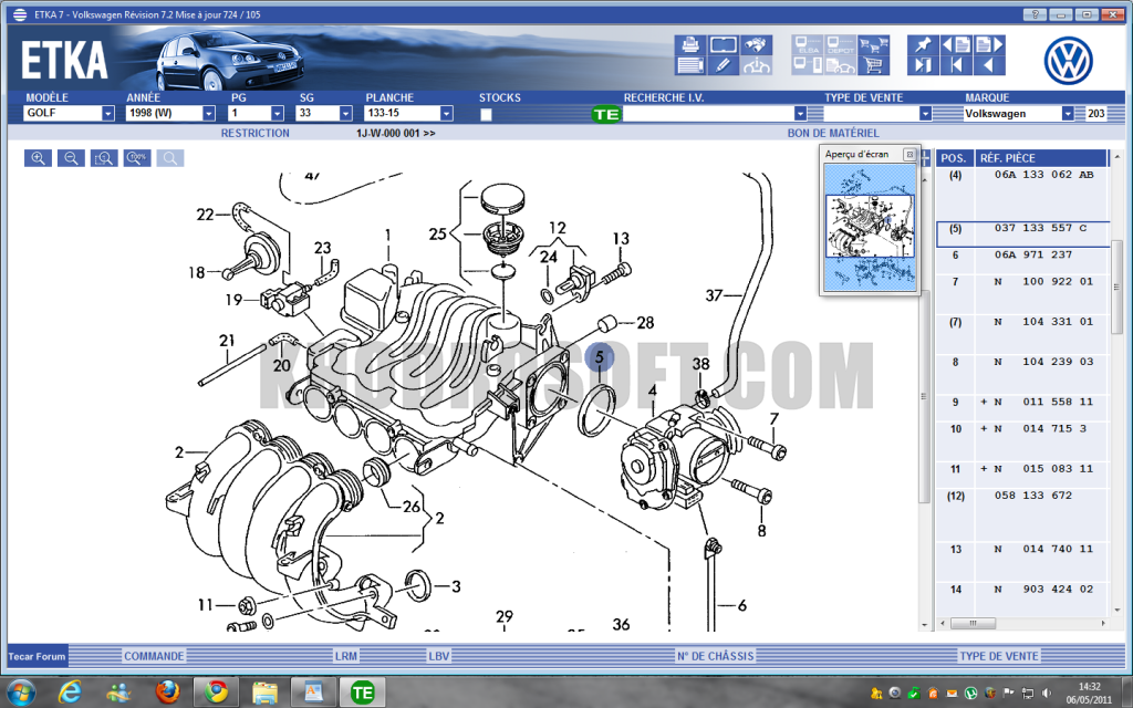 نرم افزار کاتالوگ شماره فنی قطعات و لوازم جانبی آئودی AUDI VOLKSWAGEN