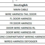 لیست پارت نامبر قطعات برلیانس h220