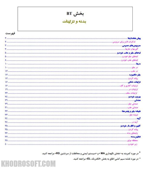 راهنمای کامل تعمیرات و نقشه های برق نیسان پیکاپ زبان فارسی