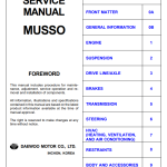 PDF راهنمای سرویس و تعمیرات + نقشه های سیم کشی موسو – SSANGYONG DAEWOO MUSSO Repair Service Manual + Wiring Diagram