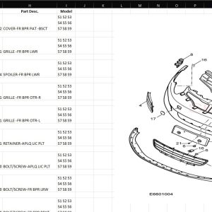 کاتالوگ و لیست شماره فنی قطعات MG-550 | فرمت اکسل