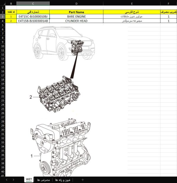 پارت کاتالوگ شماره فنی قطعات فیدلیتی نیو پرایم - Fidelity New Prime Spare Parts Catalog