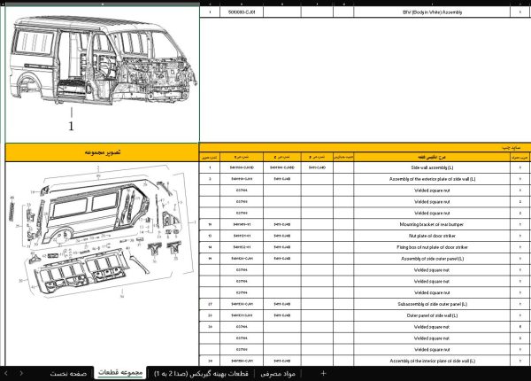 پارت کاتالوگ و لیست شماره فنی قطعات خودروی بهمن اینرودز – BAHMAN INROADS Parts Catalog