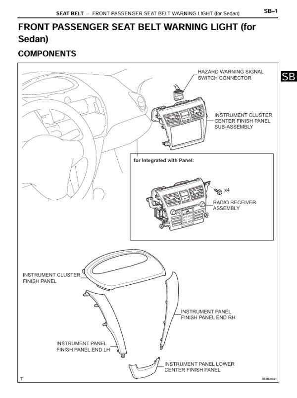 راهنمای سرویس و تعمیرات و روش باز و بست صندلی و کمربند ایمنی خودروی تویوتا یاریس نسل دوم - TOYOTA YARIS SEAT REPAIR MANUAL