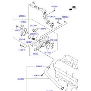 254702G000 شیلنگ خنک کن هیوندای کیا