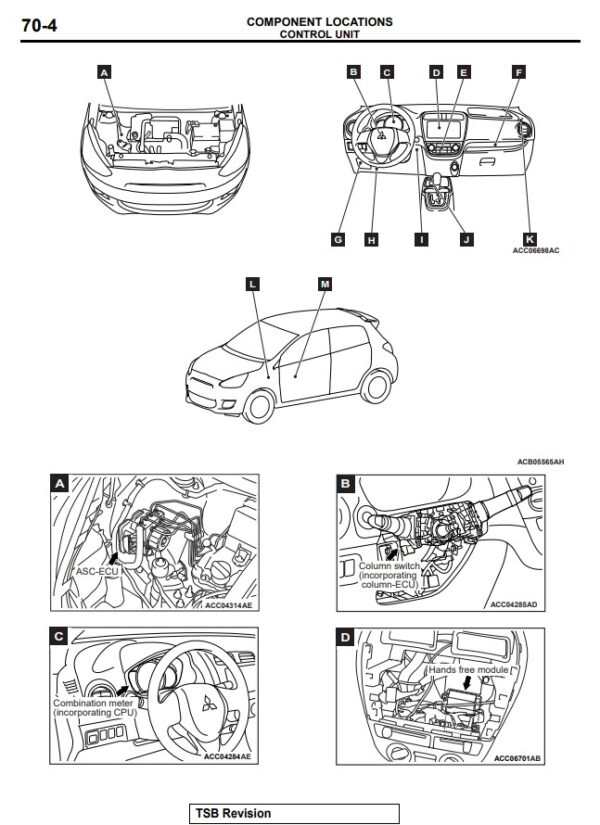 راهنمای تعمیرات و نقشه سیم کشی میتسوبیشی میراژ 2014 2015 MITSUBISHI MIRAGE Repair Manual