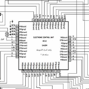 نقشه واحد کنترل الکترونیک ایسیو پراید ساژم فاز 2 با ناک | SAIPA PRIDE SAGEM ECU Phase 2 Wiring Diagram Map With Knock